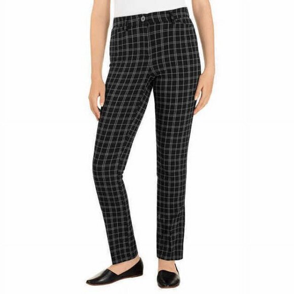 Hilary Radley Pants - NWT Hilary Radley Black Plaid Slim Leg Pants Size Medium 30” Inseam